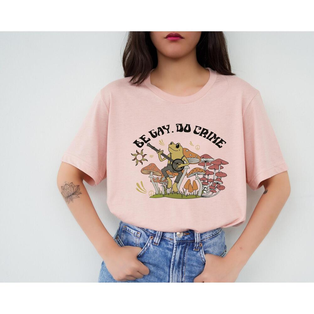 Funny Frog Be Gay Do Crime Lesbian Lgbt T Shirt
